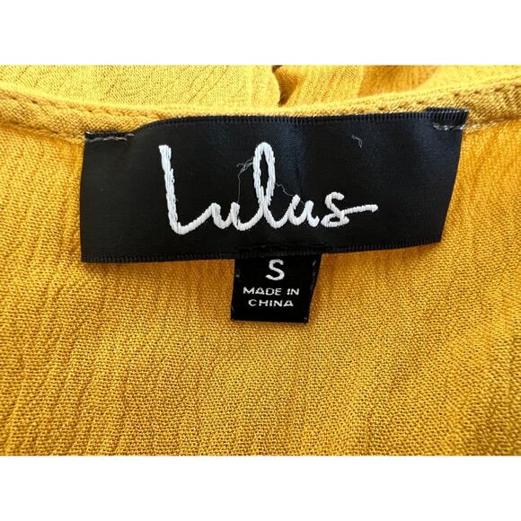 Lulus Much Obliged Wrap Maxi Dress Womens Small Golden Yellow Event Vacation - Picture 7 of 8